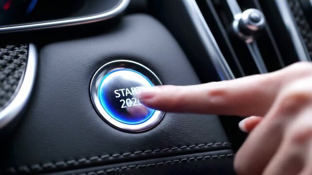 Futuristic Car Start Button 2026 - New Year