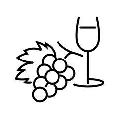 Naklejka premium Wine production icon. Industry and winemaking line symbol. Black and white.