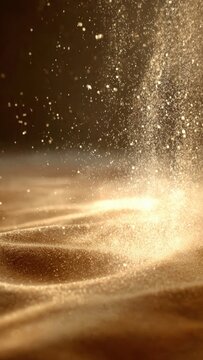 Golden Sand Particles in Slow Motion