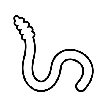 Blood worm icon. Animals and worms line symbol. Black and white.