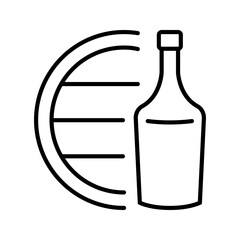 Naklejka premium Wine making icon. Industry and winemaking line symbol. Black and white.