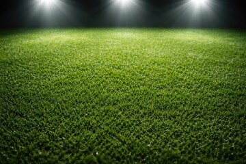 Naklejka premium Bright studio light highlights on lush green turf textured background
