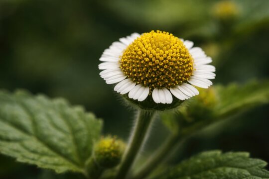Detailed view of the Acmella Radicans plant featuring a striking white spot flower
