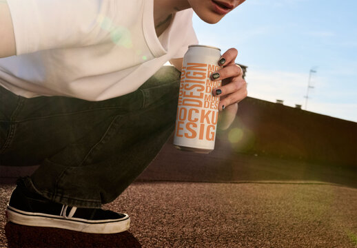 11.3 oz. / 330 ml Metal Beverage Can. PSD template Mockup 