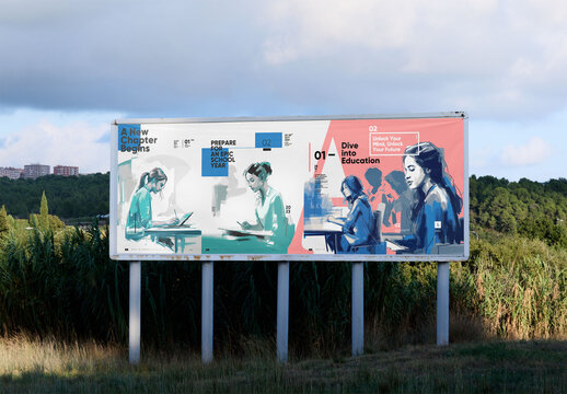 Billboard Mockup in Outdoor Setting