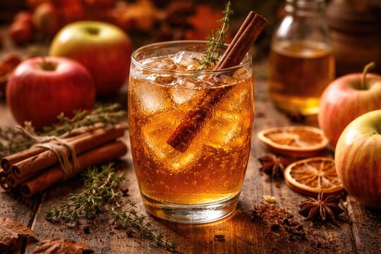 Autumn inspired hard cider with natural cinnamon and thyme essence