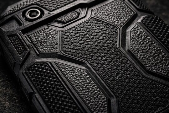 Durable rigid plastic panel with rough grip texture and intricate patterned surface