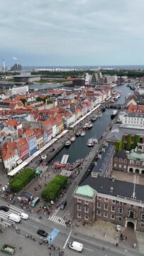 Aerial view of Hotel d&rsquo;Angleterre and Kongens Nytorv square in Copenhagen, Denmark