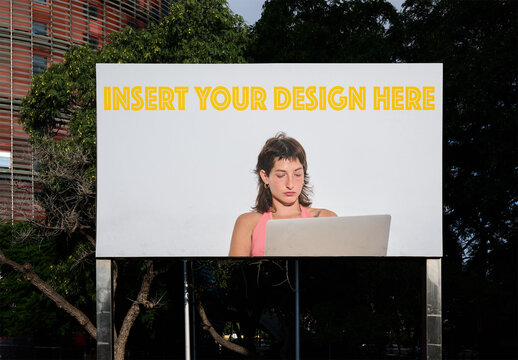 Billboard Bulletin Mockup in a Barcelona City.