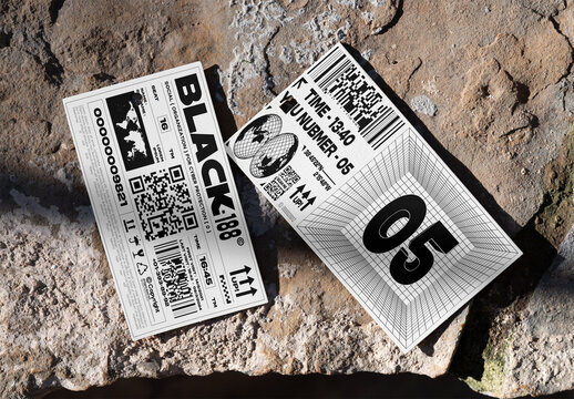 Two Hang Tags. PSD Template mockup.