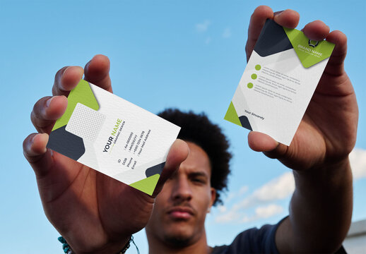 Mockup of Business Card Front and Back