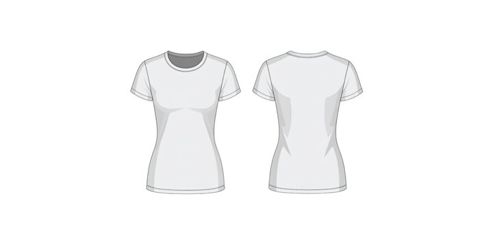 Simple short-sleeve t-shirt with round neckline and subtle shoulder details Vector
