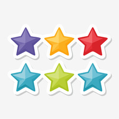 Fototapeta premium Colorful Stars Rating System Icons