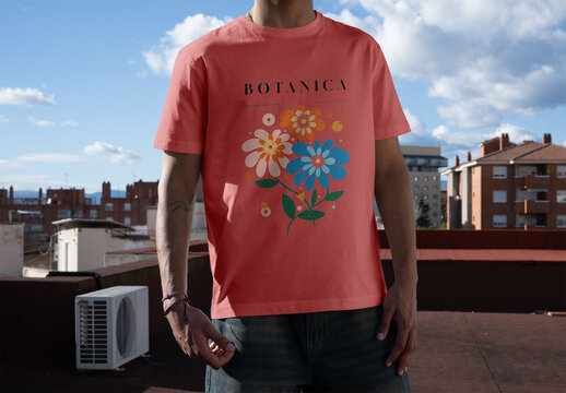 Men in White T-Shirts on Roof