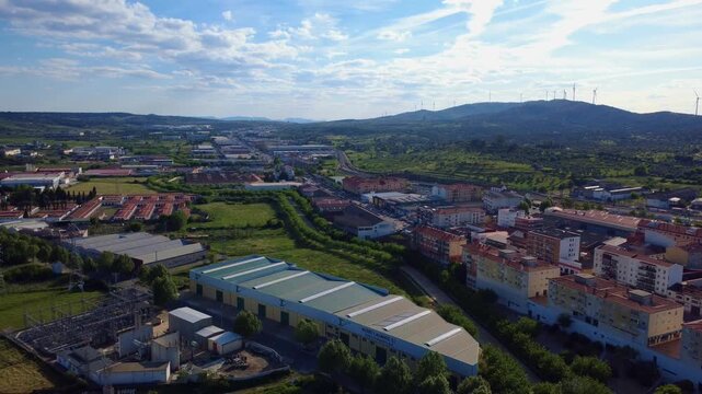 Aerial view of industrial park and logistics center