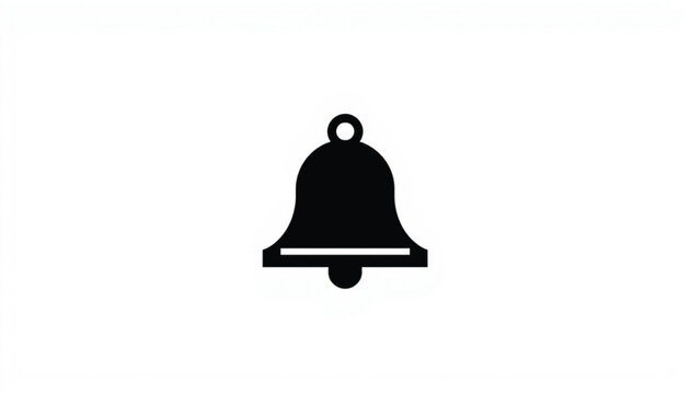 Bell icon represents a notification alert system for digital user interfaces that can be used on websites or mobile applications to inform users of new updates and messages in a clean white layout.