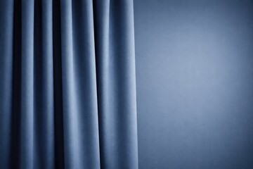 Obraz premium matte blue curtain panel surface with ample copy space for text