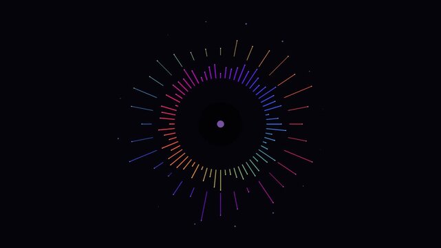 Circular Audio Spectrum Equalizer Neon Glow Music Visualization