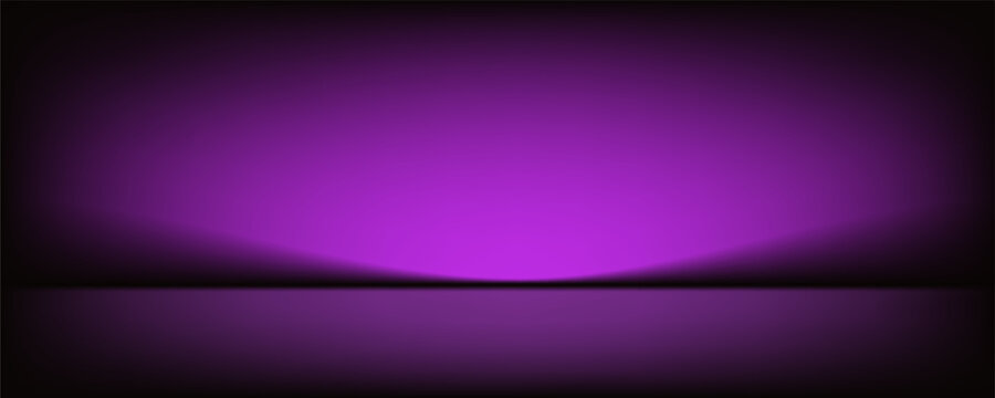Abstract gradient podium background. Violet, purple and lilac empty 3d studio backdrop. Clean scene for product presentation mockup template. Vector illustration.