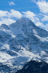 Fototapeta premium View from the top of the snow-covered Mount Titlis
