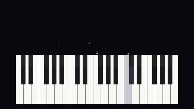 Piano Keys Being Played Animated Keyboard Music Notes
