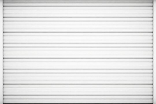 Clean white metal roller shutter background featuring grain texture
