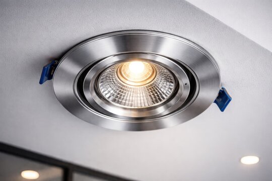 Energy efficient silver LED downlight fixture for modern ceiling lighting