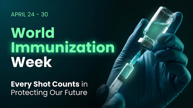 World Immunization Week Modern Healthcare Campaign Poster