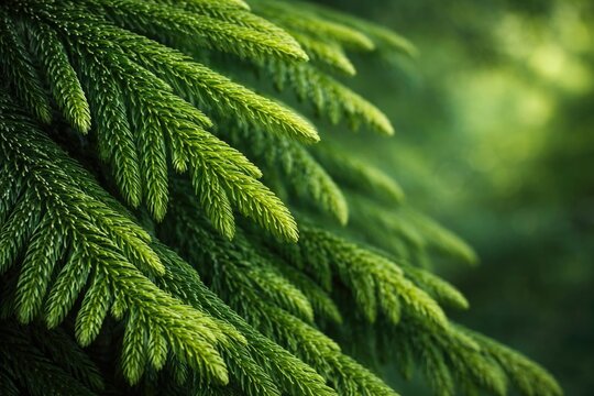 Detailed Norfolk Island pine leaf texture with copy space background