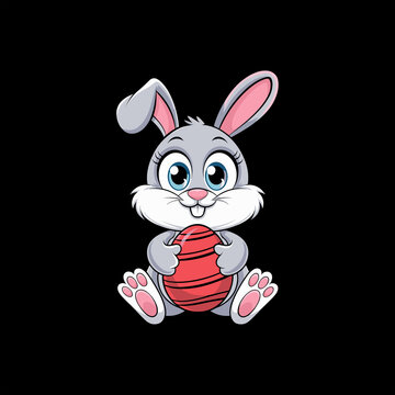 easter bunny with eggs vector image.