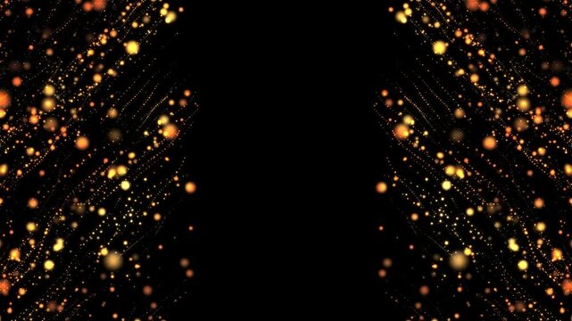Golden Royal Particles Simulation, Golden dots, Looped Alpha Channel Background v04