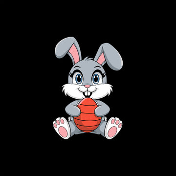 easter bunny with eggs vector image.