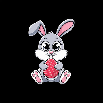 easter bunny with eggs vector image.