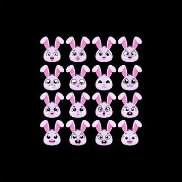 easter bunny and eggs set of easter rabbits and eggs bundle of rabits vector image.