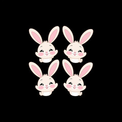 Fototapeta premium easter bunny and eggs set of easter rabbits and eggs bundle of rabits vector image.