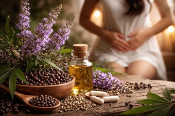 Obraz premium Healing properties of Vitex agnus castus in women's reproductive care