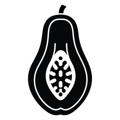 Papaya Icon Half Tropical Fruit Symbol © TARU STOCKPLC