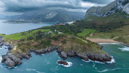 Fototapeta premium Sonabia cliffs and orinon bay landscape in cantabria
