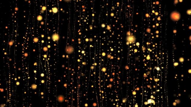 Golden Royal Particles Simulation, Golden dots, Looped Alpha Channel Background v02