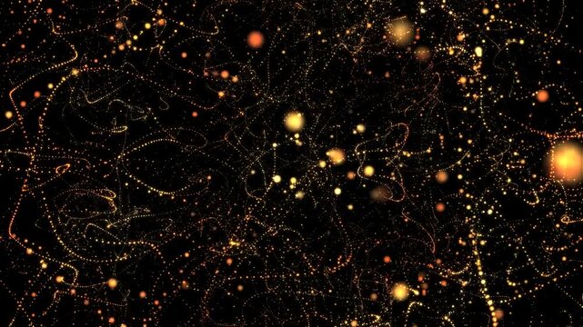 Golden Royal Particles Simulation, Golden dots, Looped Alpha Channel Background v01