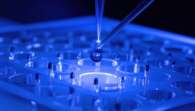 Cutting edge quantum computing research device with illuminated atomic qubits