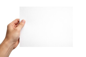 Obraz premium Human with plain white paper held
