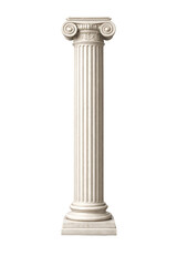 Fototapeta premium A single white Doric stone column.