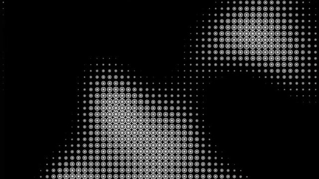Abstract Halftone Pattern Video - This video features an intricate halftone pattern composed of white dots on a black