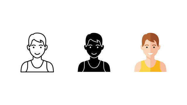 A male user avatar wearing a tank top, representing a casual person, athlete, or someone engaged in leisure activities.