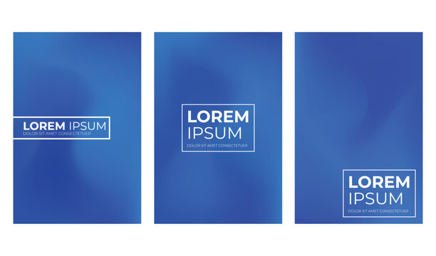 set of Blue gradient template, dark blue gradient background