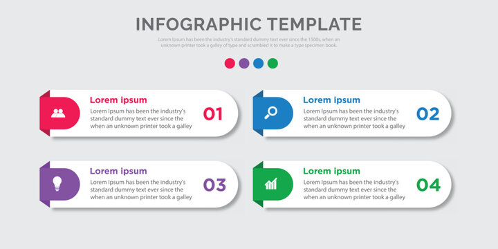 infographic template with four steps vector illustration