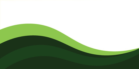 Vector green line background curve element with white space for text and message design, overlapping layers, eps 10 © Dila W