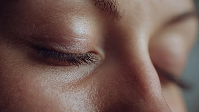 Close-Up of Closed Human Eye