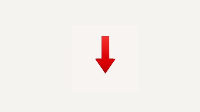 A red arrow pointing downwards in a white video background